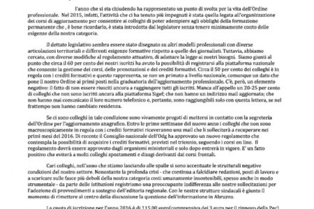 Lettera di fine anno del Presidente Pallotta ai colleghi